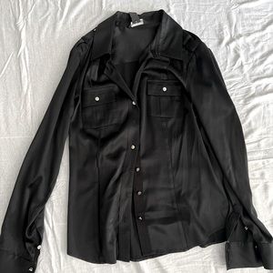 Never worn White House Black Market Silk stretch long sleeve shirt.